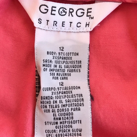 George peach stretch crop pants with scarf belt - Picture 5 of 6